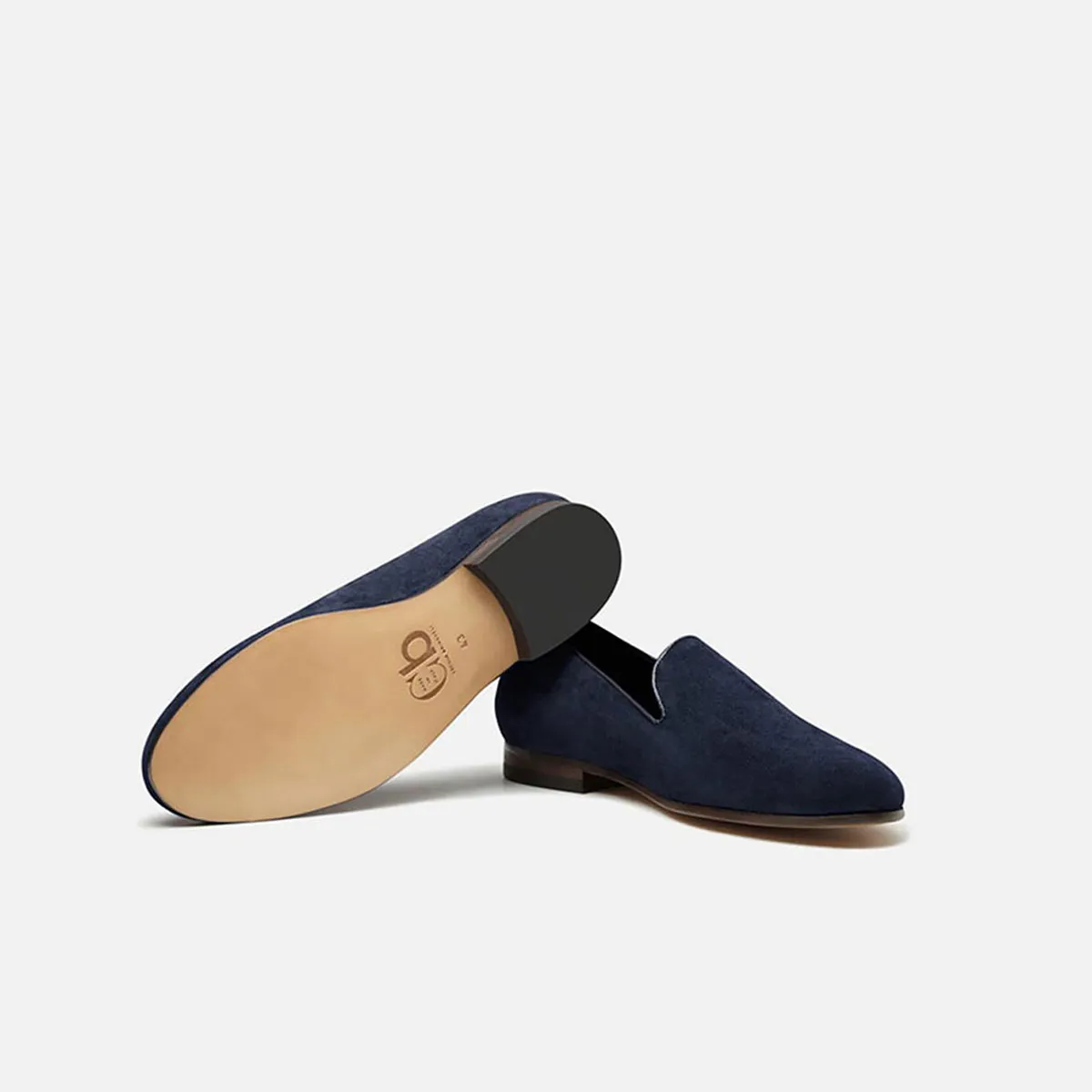 Cecilia Bringheli Positano pantofi slip-on albastri piele intoarsa