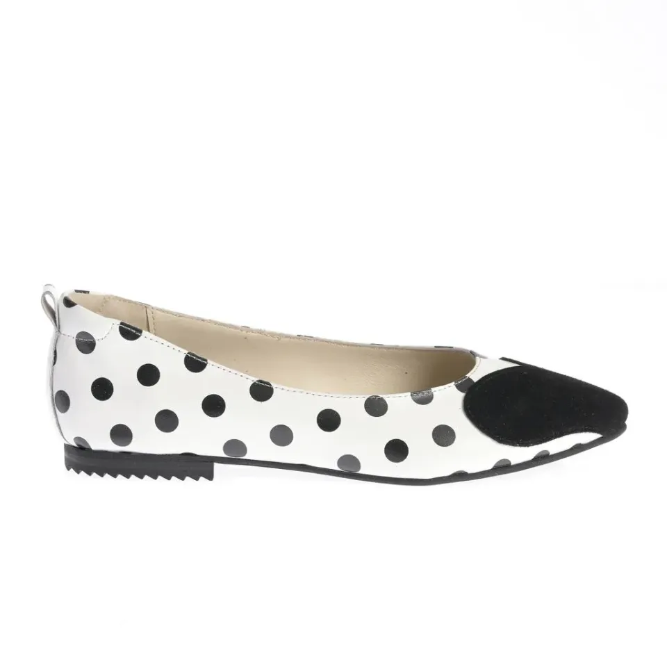 Ana Urbana Shoes Elena balerini negru-alb buline