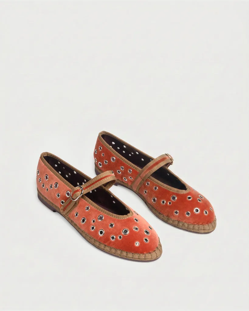 Flagelus Ophelia Coral balerini corai catifea