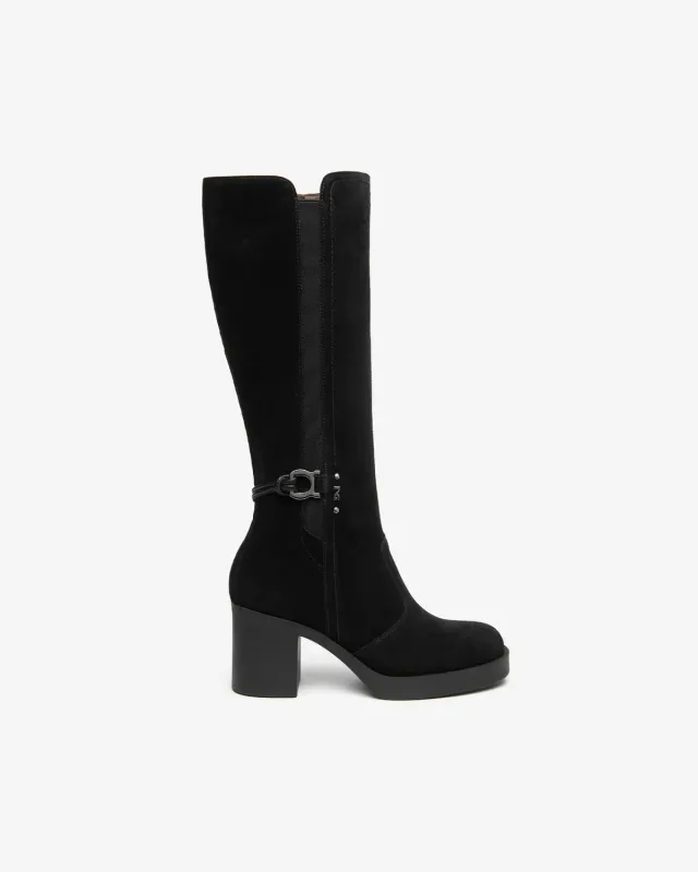 NeroGiardini cizme dama piele intoarsa toc 7,5 cm