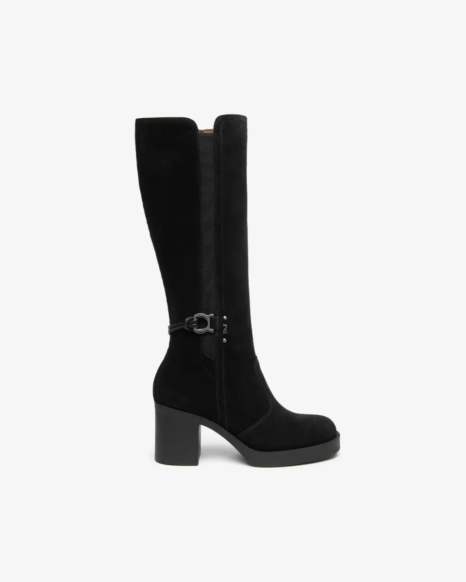 NeroGiardini cizme dama piele intoarsa toc 7,5 cm