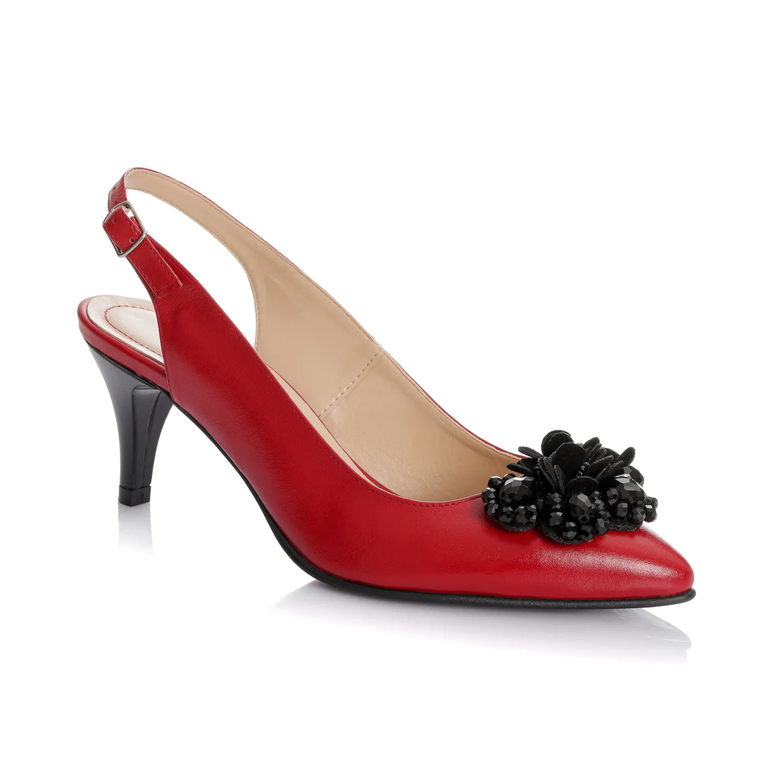 Catinca Shoes D44 RB sandale dama piele rosu box