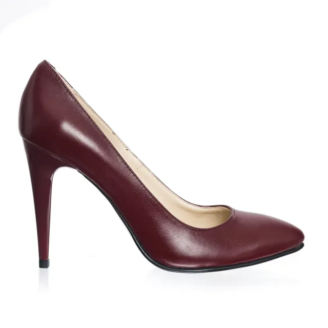 Catinca Shoes 2691 BOB pantofi stiletto piele bordo
