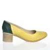 Catinca Shoes T2 GV pantofi dama piele galben verde