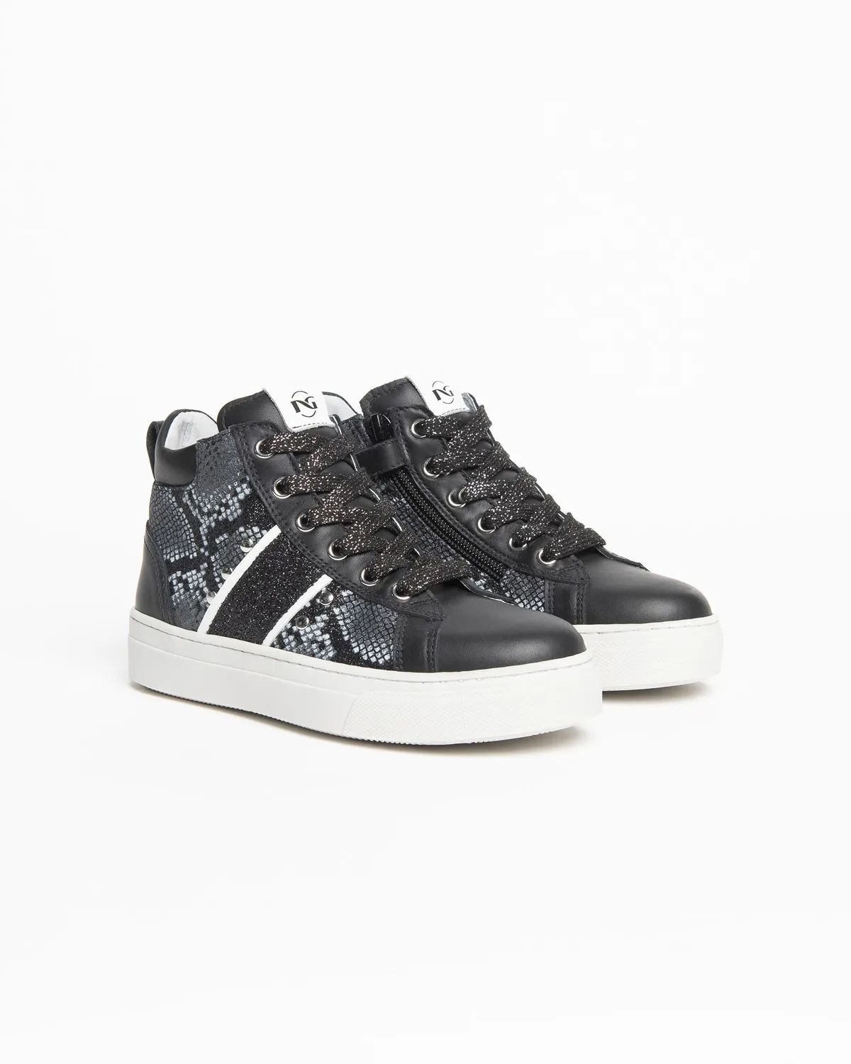 NeroGiardini sneakers fete piele animal print fermoar