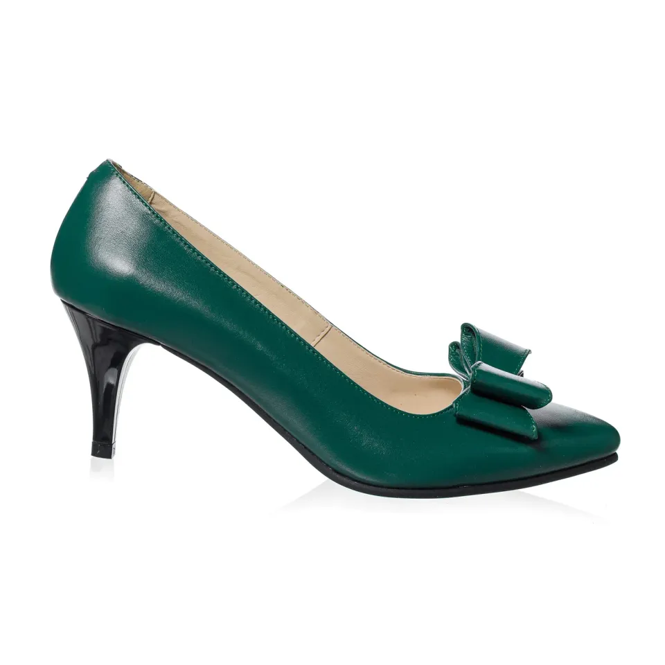 Catinca Shoes A20 VB pantofi dama verde funda piele naturala