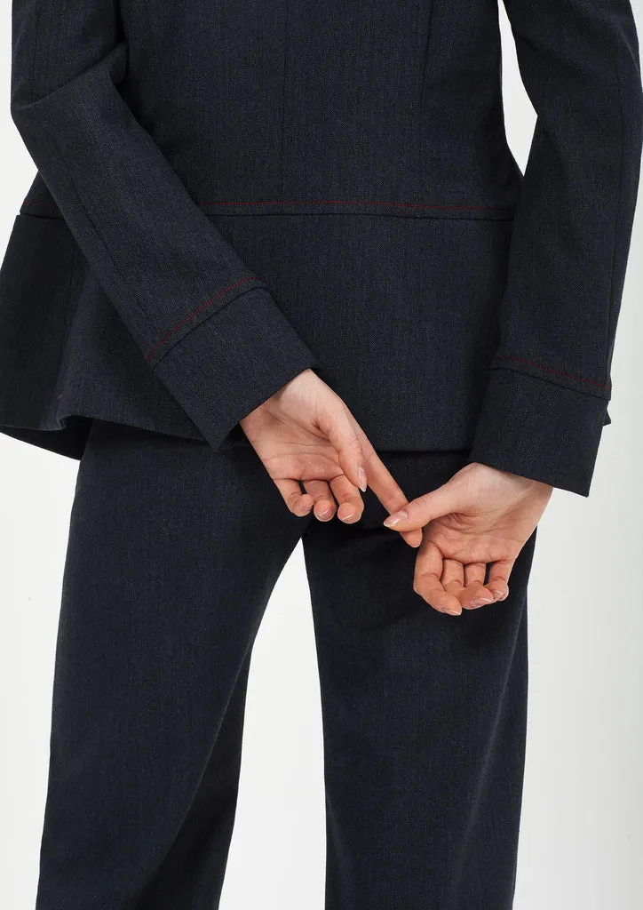 Flagelus Edward Blazer sacou bleumarin lana