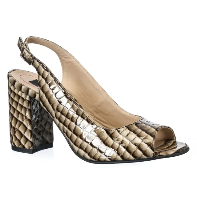 Catinca Shoes S29 KC sandale piele kaki croco dama