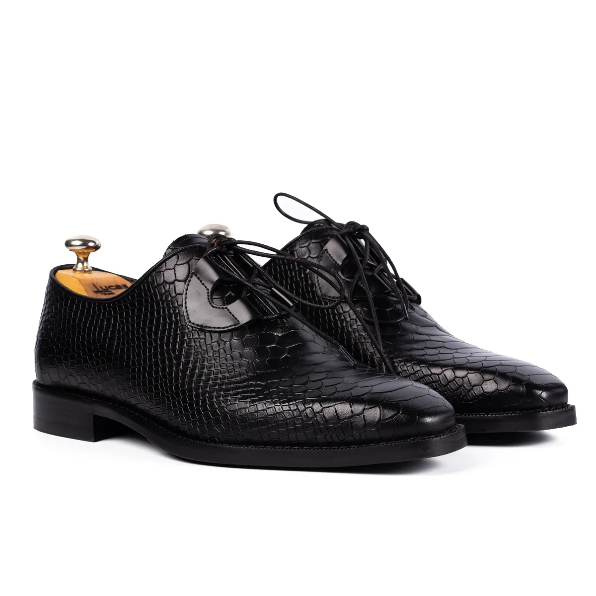 Lucas Shoes Elegant 725 pantofi piton negri piele