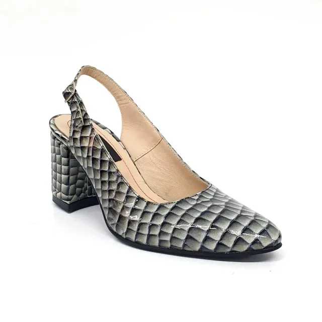 Catinca Shoes R77 GC sandale dama piele gri croco