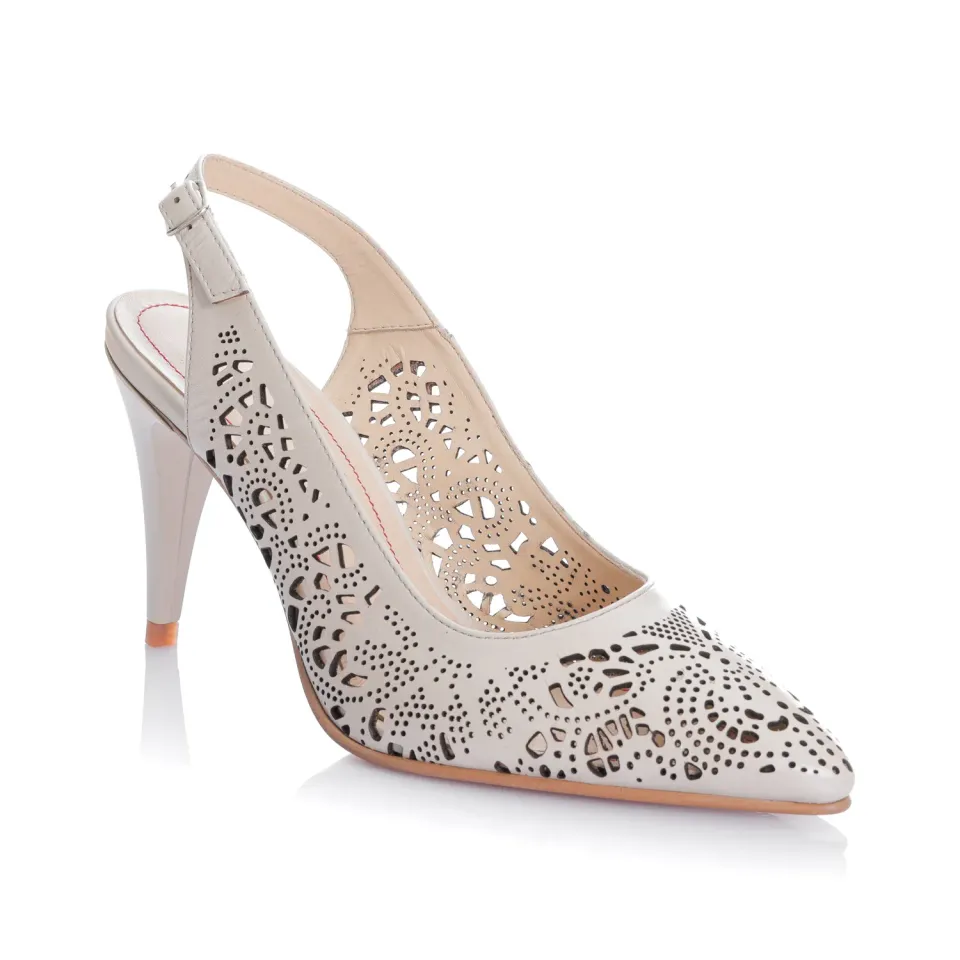 Catinca Shoes L396 BS sandale damă bej sidef piele naturală