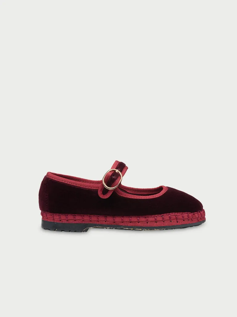 Flagelus Boris Kids pantofi copii catifea bordo