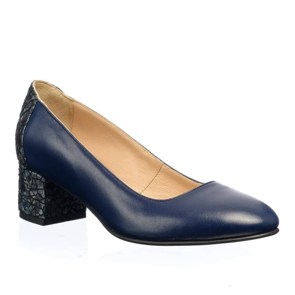 Catinca Shoes A7 BSA pantofi dama bleumarin piele naturala