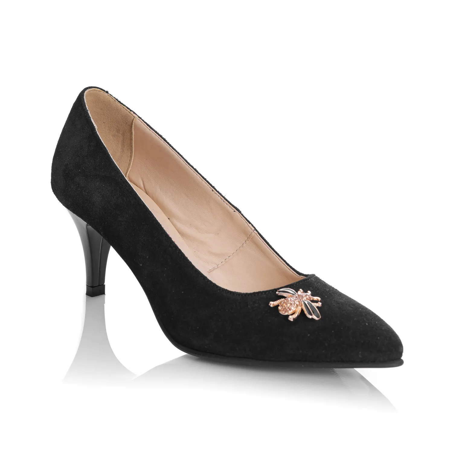 Catinca Shoes A43 NA pantofi damă negru antilopă piele