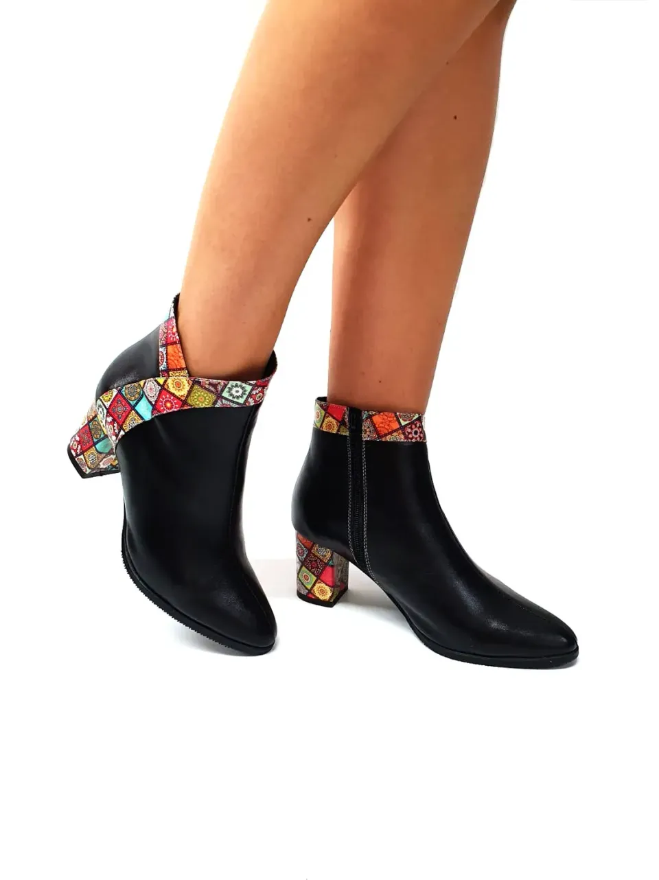 Catinca Shoes GX44 ghete damă piele negru 3D