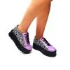 Catinca Shoes X3 LT pantofi piele naturala lila triunghiuri
