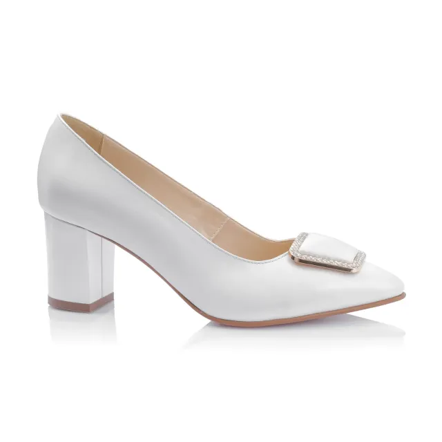 Catinca Shoes A61 AB pantofi dama alb box piele naturala