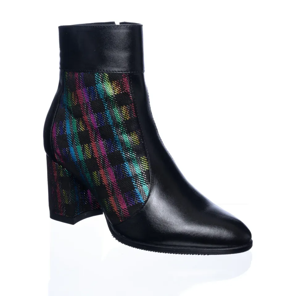 Catinca Shoes GX32 NBT ghete dama piele negru tesatura