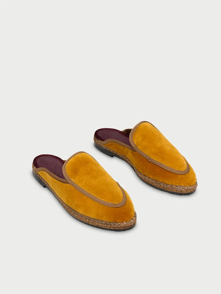 Flagelus Bruna Mustard papuci catifea