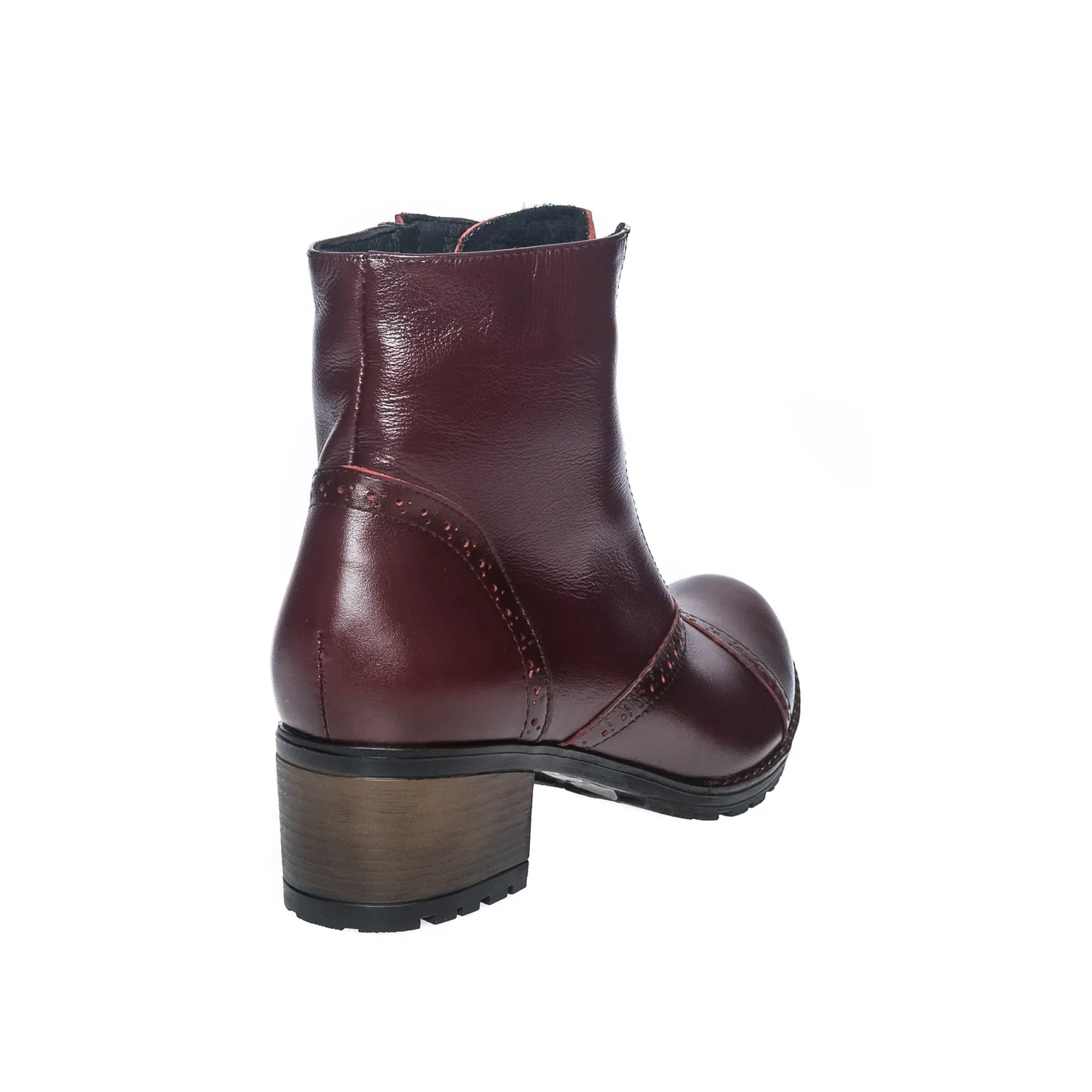 Catinca Shoes BC1 B ghete bordo piele naturală