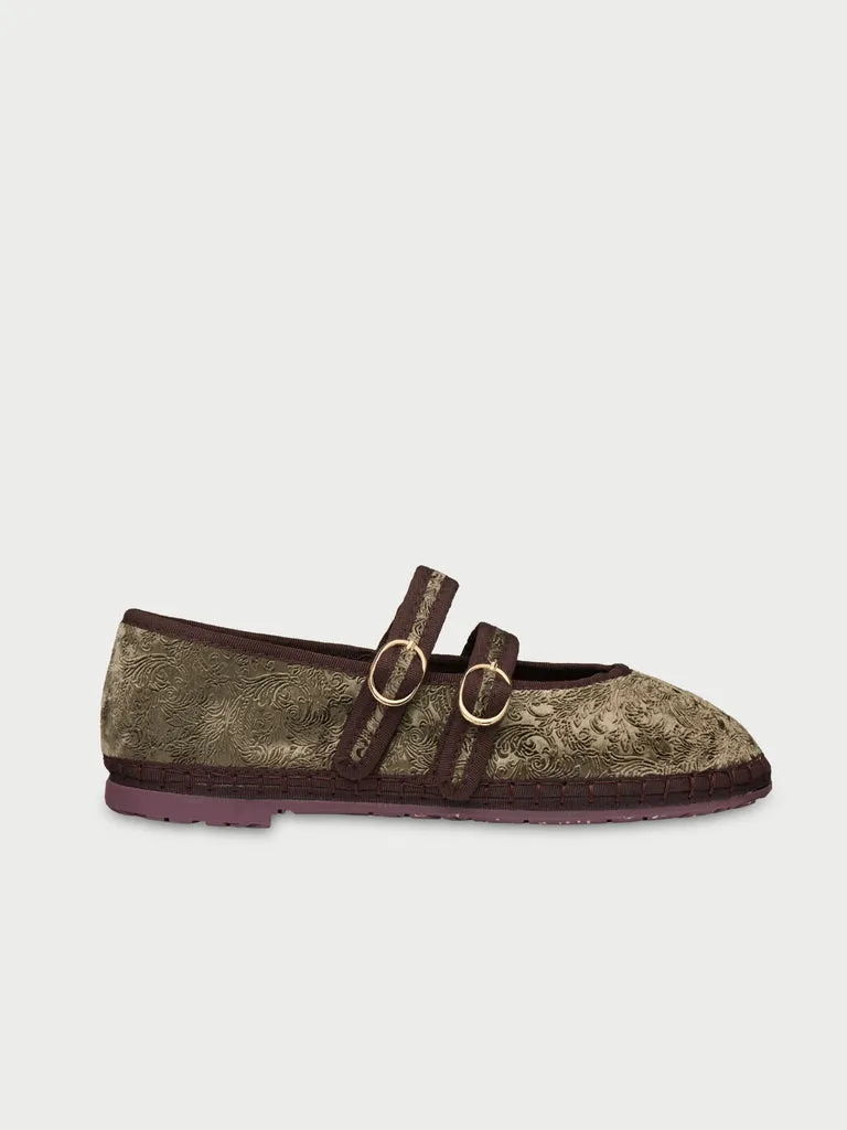 Flagelus Claire Reale Grey pantofi Mary Jane aurii