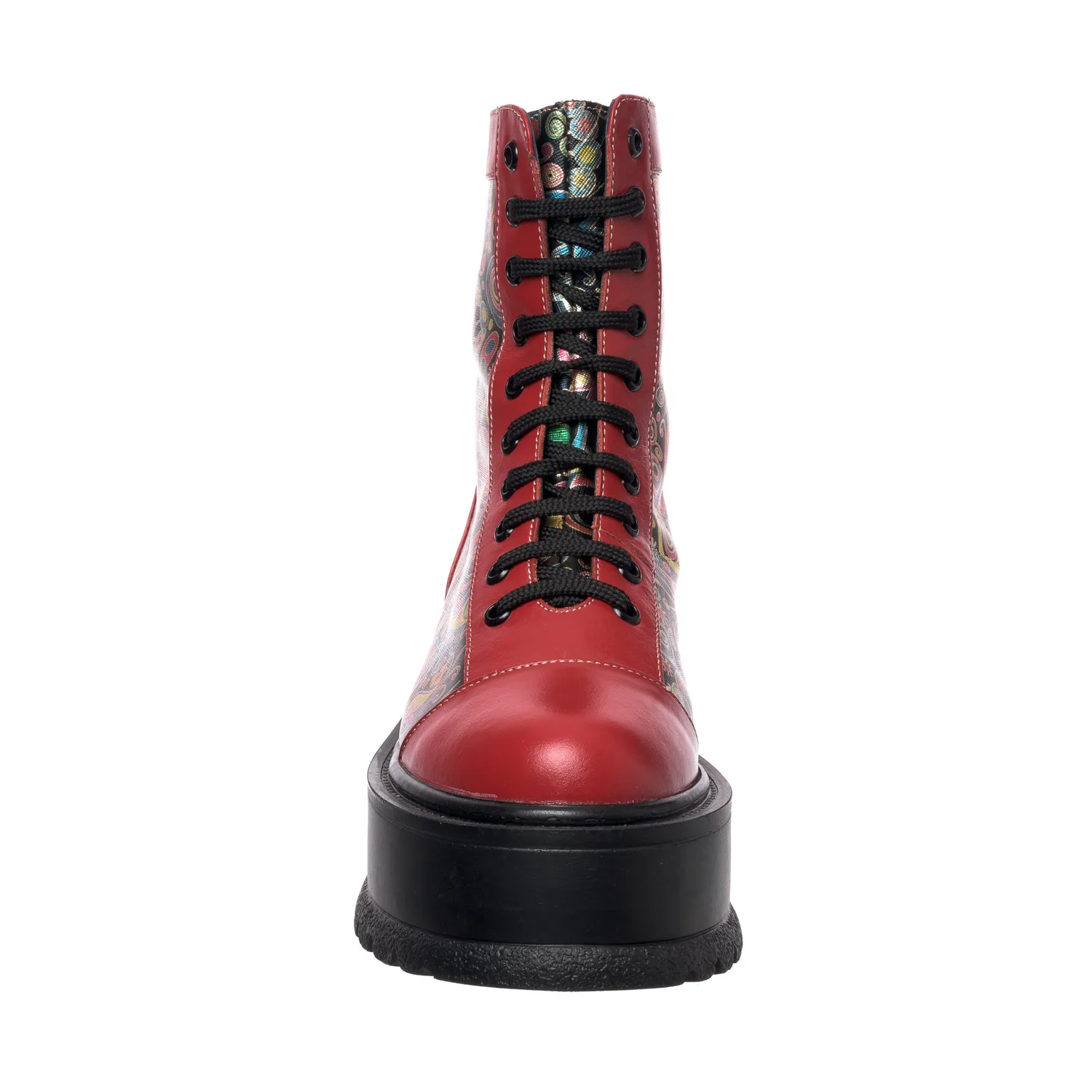 Catinca Shoes BC24 RBP bocanci dama piele rosu box paun