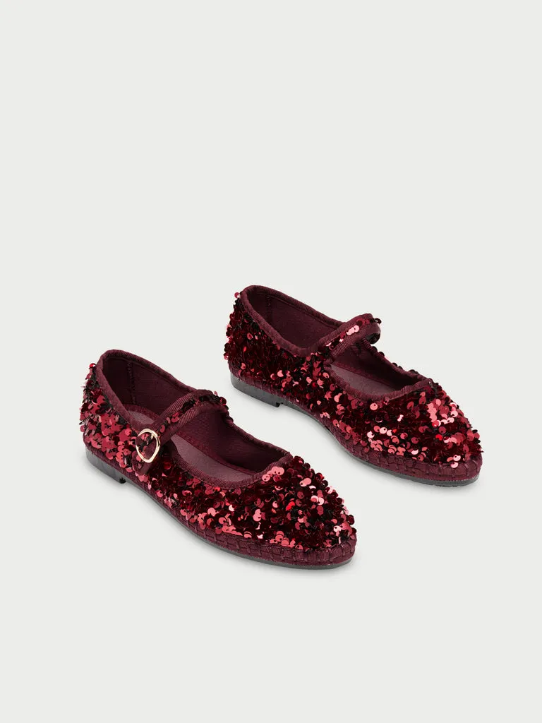 Flagelus Little Prince Garnet pantofi Mary Jane paiete