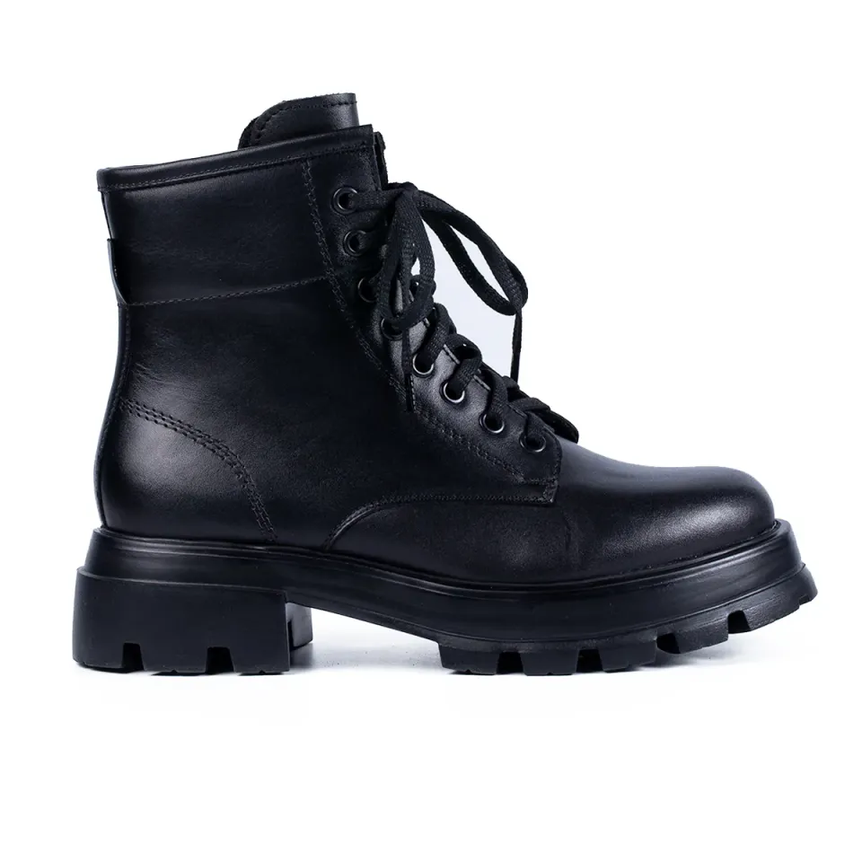 Lucas Shoes 401 ghete femei negru piele naturala iarna