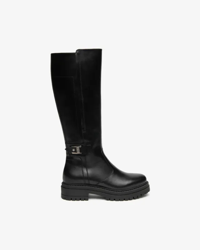 NeroGiardini cizme piele dama toc 4 cm fermoar