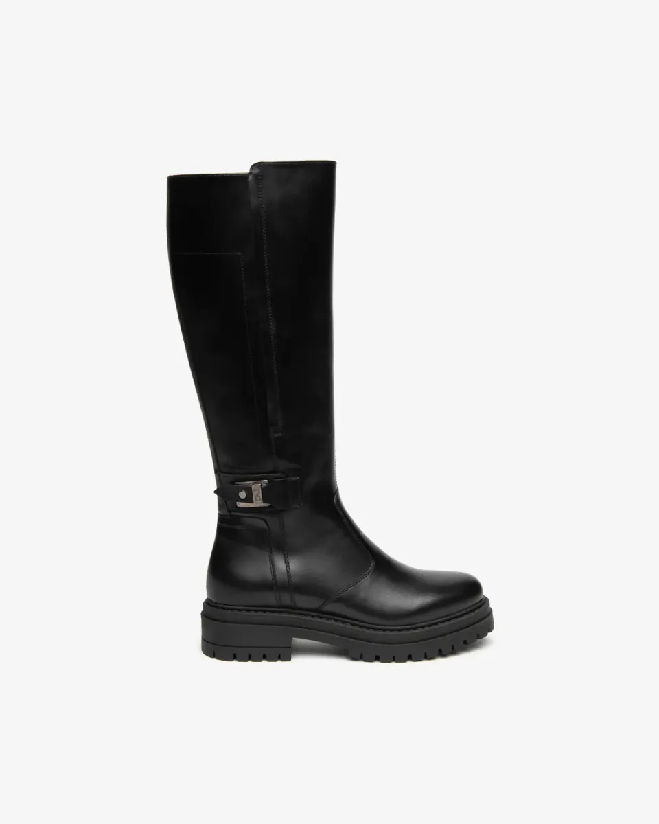 NeroGiardini cizme piele dama toc 4 cm fermoar