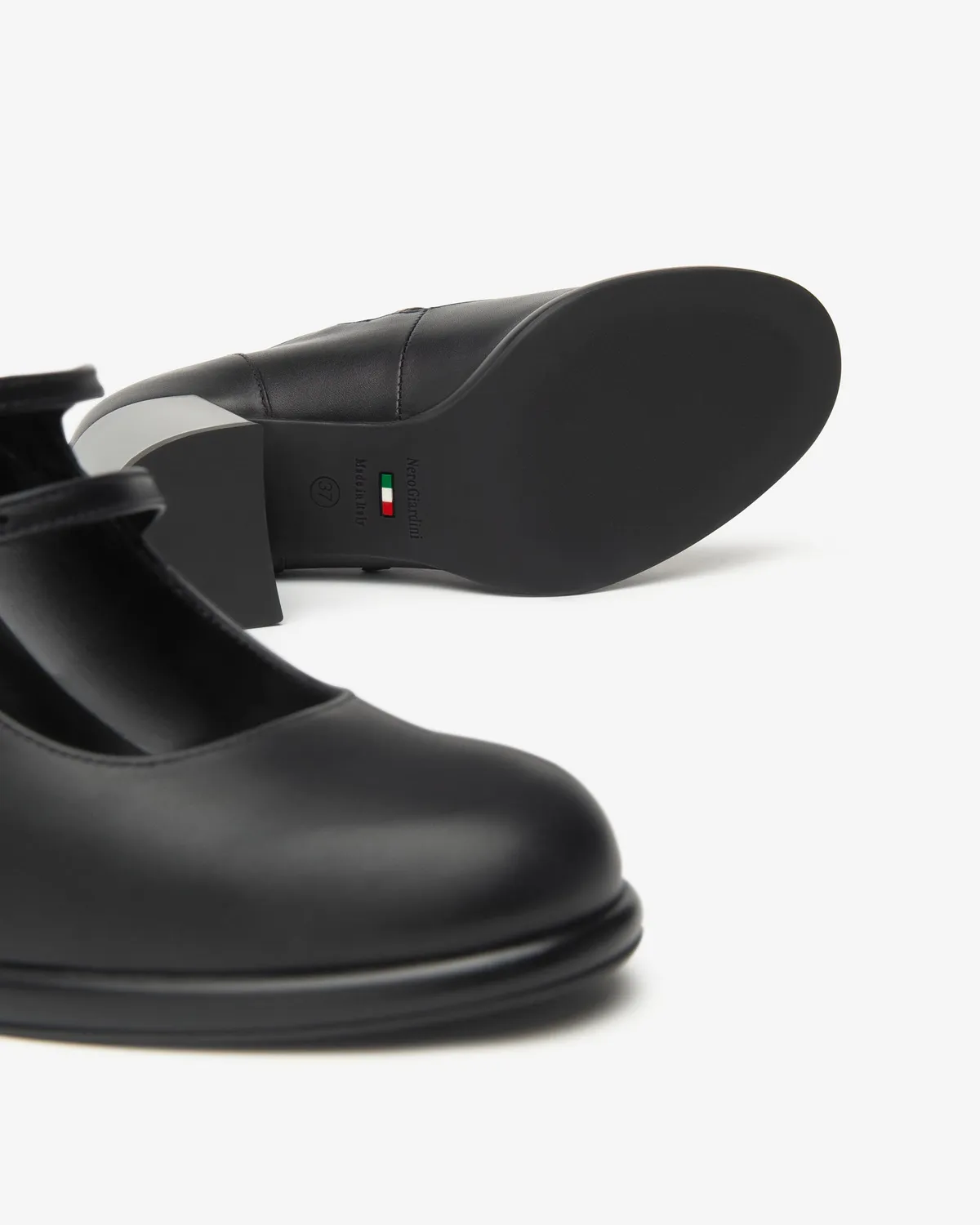 NeroGiardini pantofi Mary Jane piele toc bloc 80 mm
