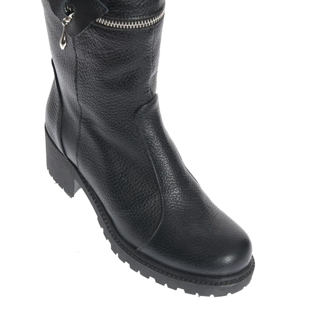 Ana Urbana Shoes Florentina cizme negre piele fermoar