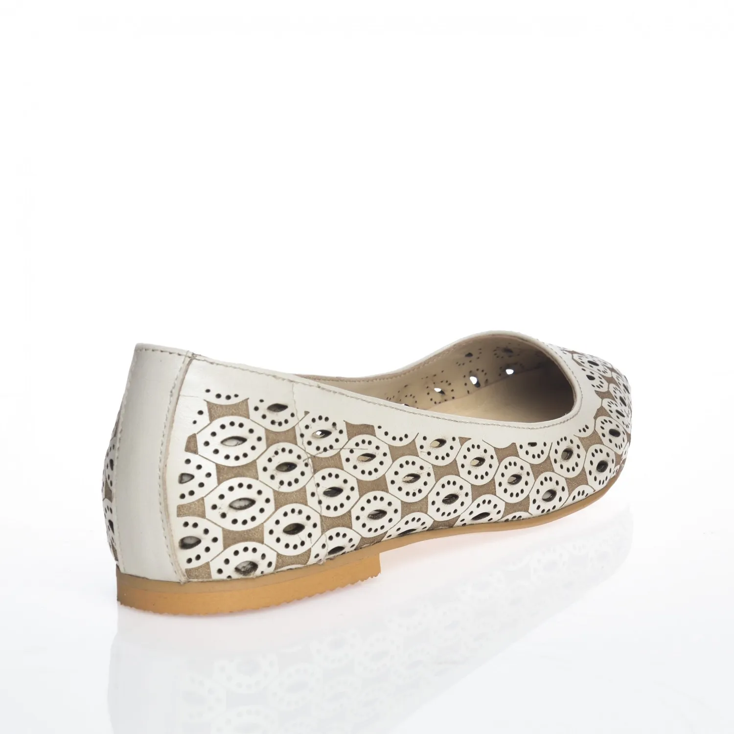 Catinca Shoes ST B balerini damă piele naturală bej stileto
