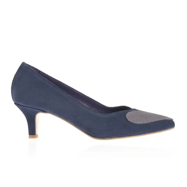 Ana Urbana Stockholm pantofi piele bleumarin-gri inima