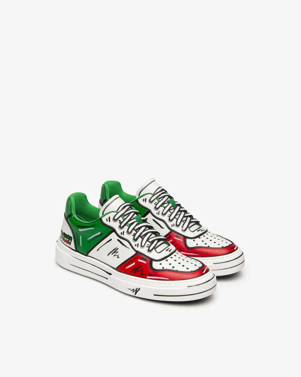 NeroGiardini sneakers piele barbati siret tricolor