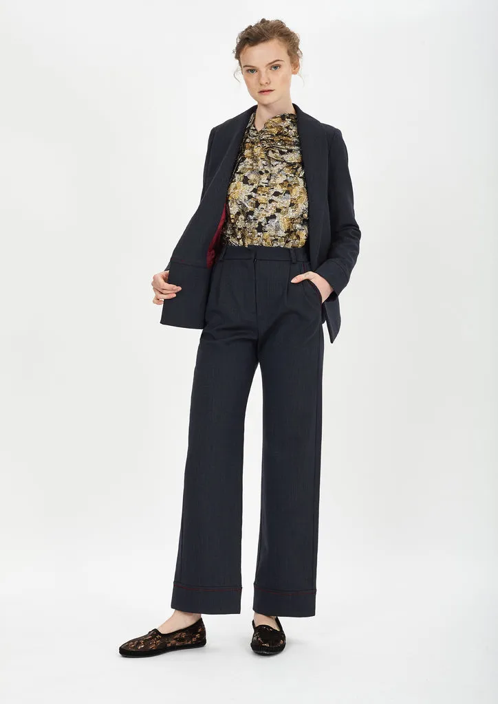 Flagelus Edward Blazer sacou bleumarin lana