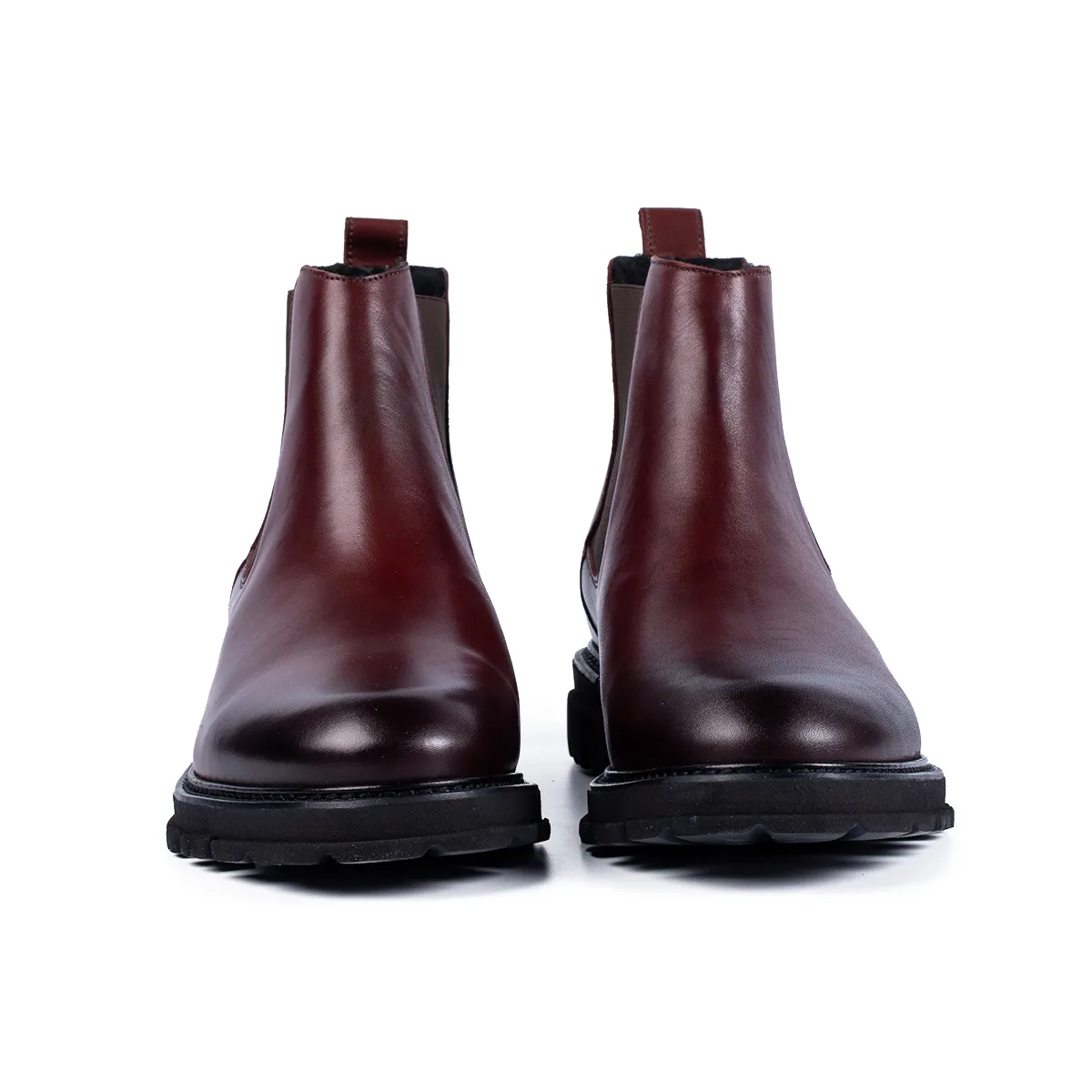 Lucas Shoes Chelsea ghete bordo piele naturala iarna
