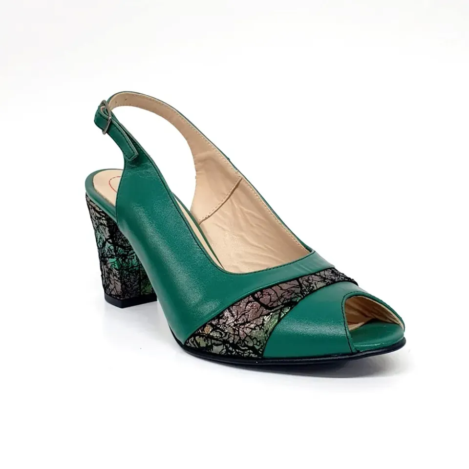Catinca Shoes R9 VST sandale piele verde cu straveziu