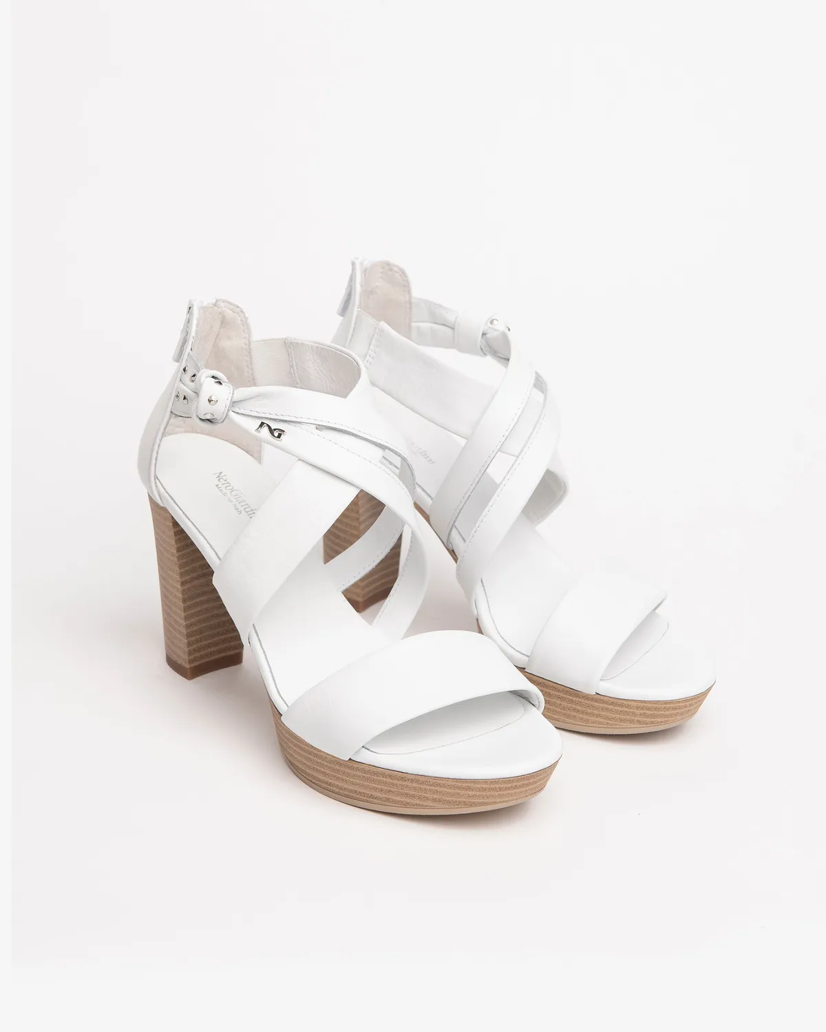 Sandale piele NeroGiardini dama toc 9 cm platforma