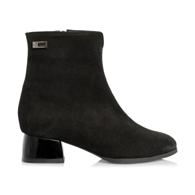Catinca Shoes G77 NA ghete dama piele negru antilopa