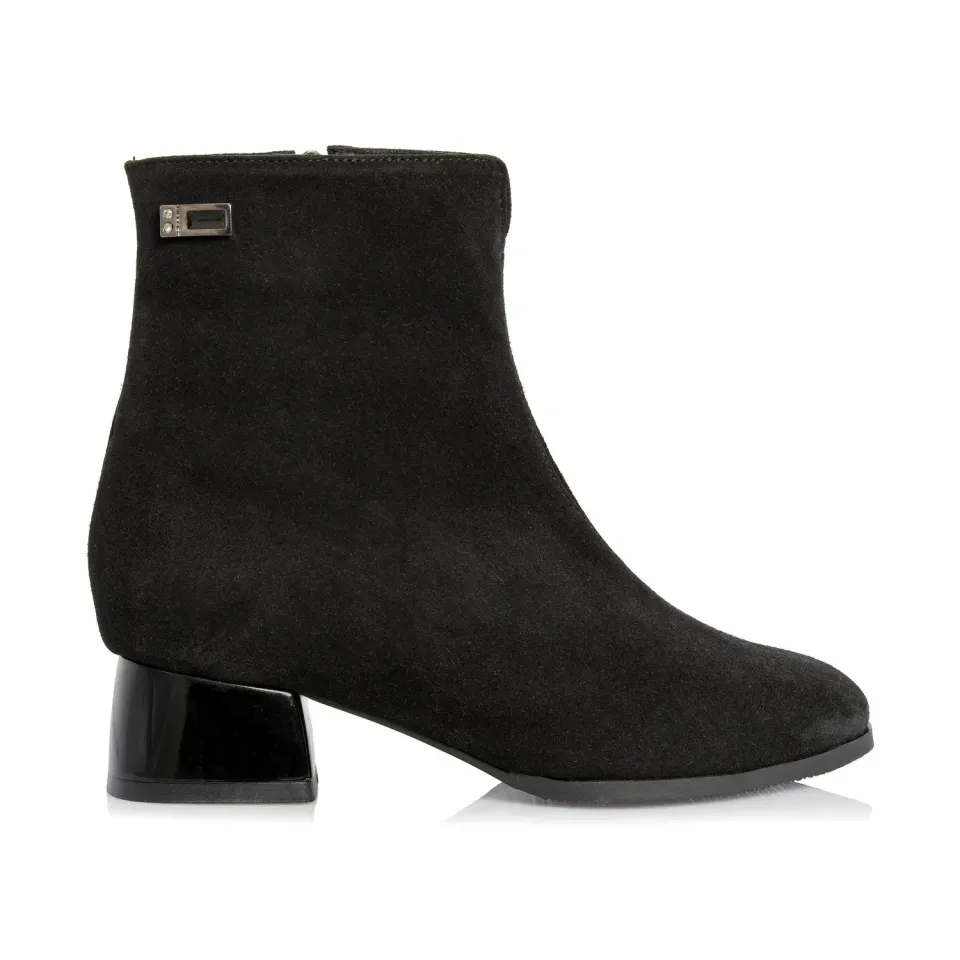 Catinca Shoes G77 NA ghete dama piele negru antilopa