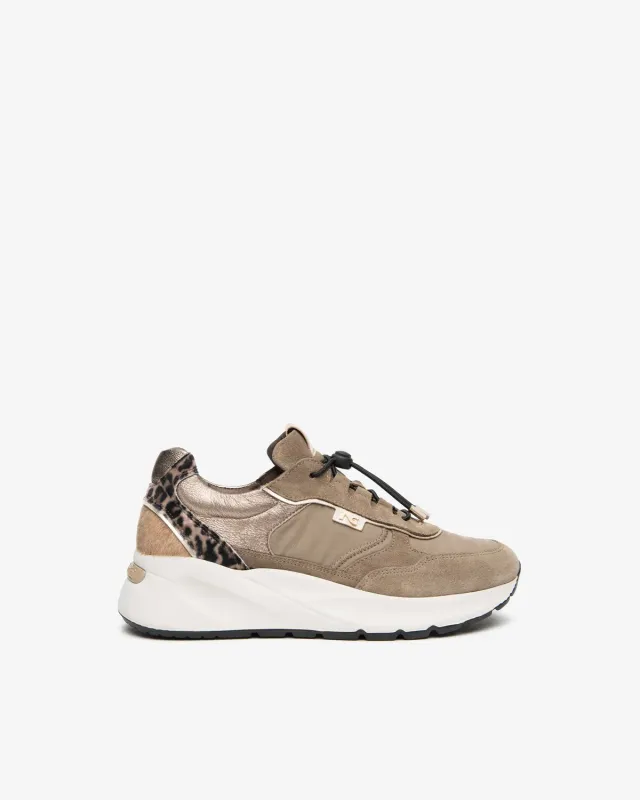 NeroGiardini sneakers dama piele canvas animal print