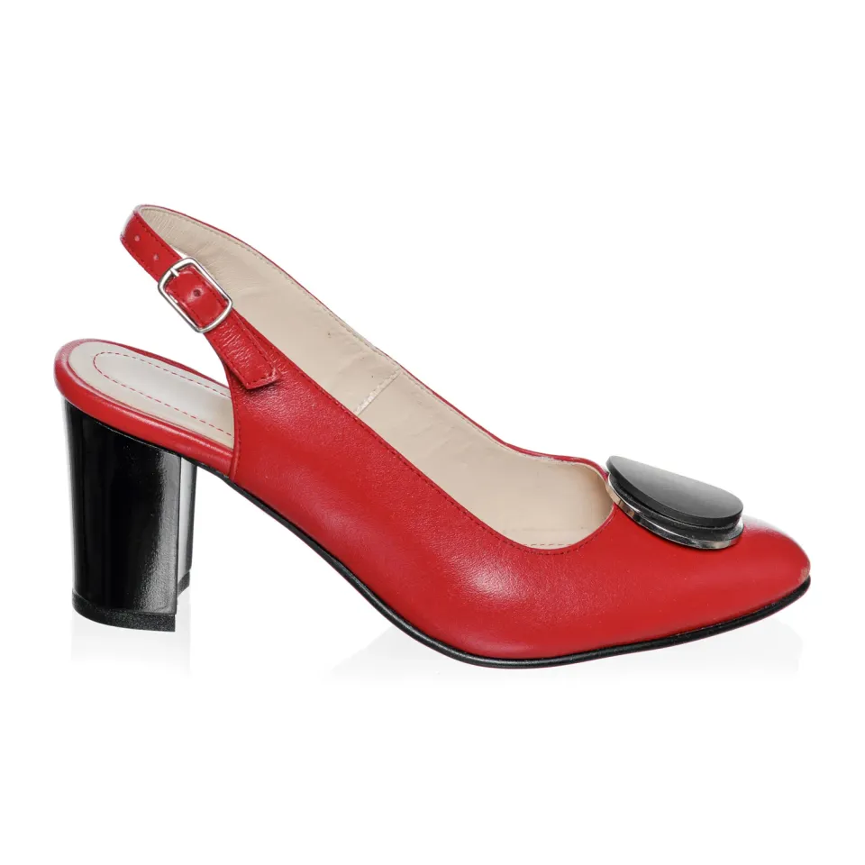 Catinca Shoes D37 RB sandale dama rosu box piele naturala