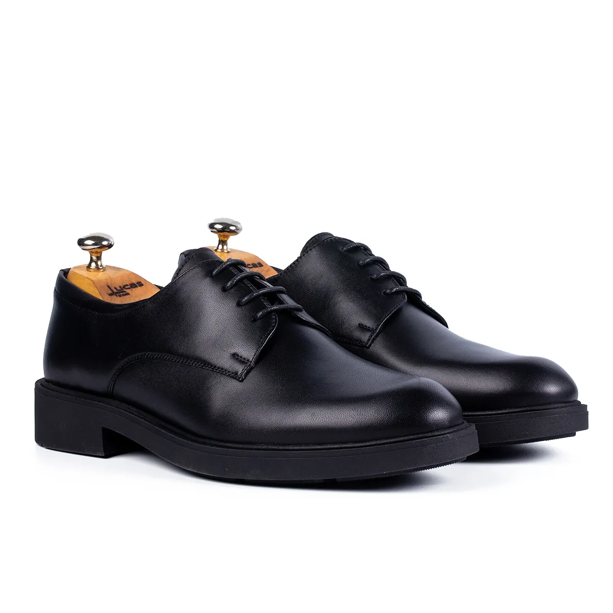 Lucas Shoes 346 Elegant pantofi piele negru talpă ușoară