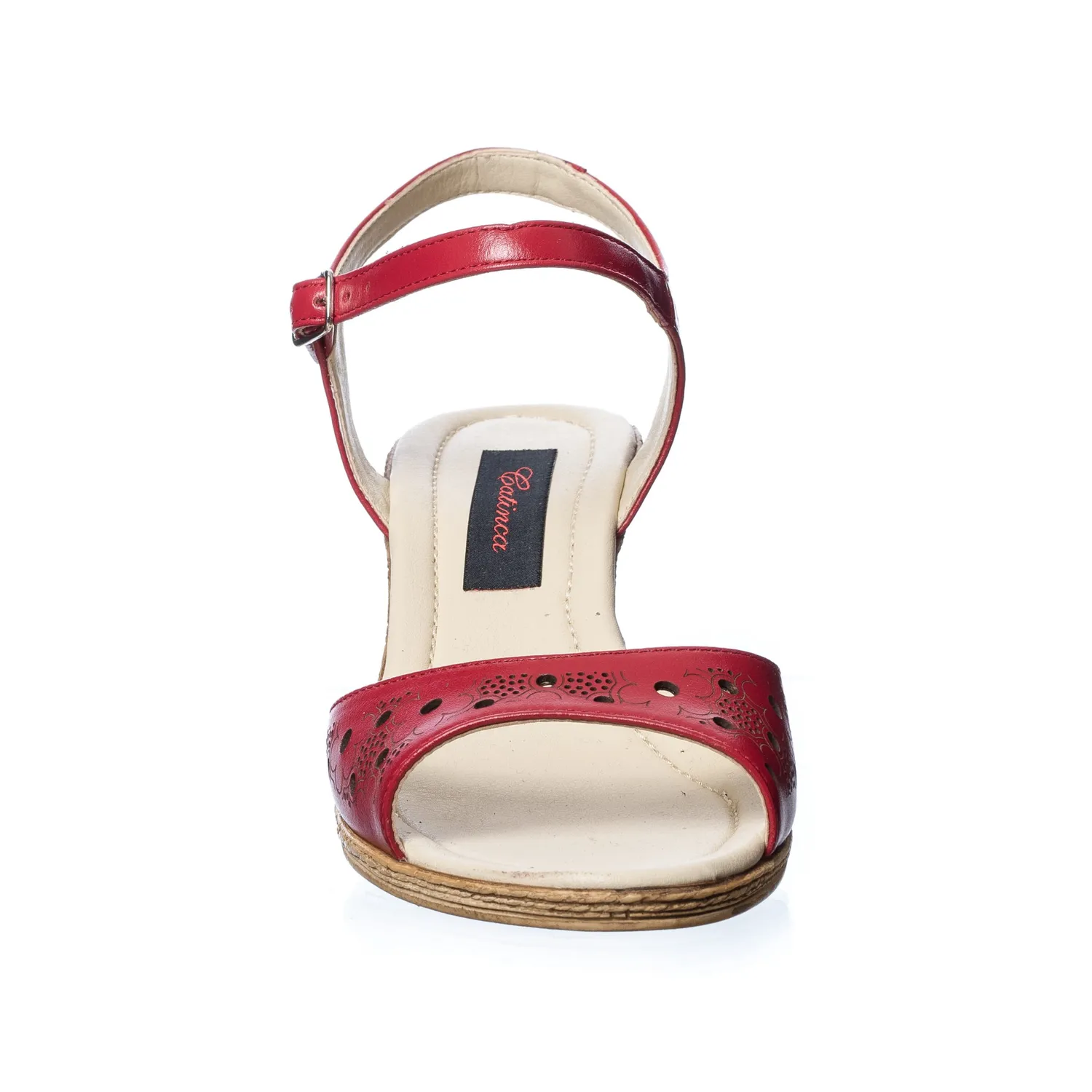 Catinca Shoes P16 R sandale dama rosii piele naturala