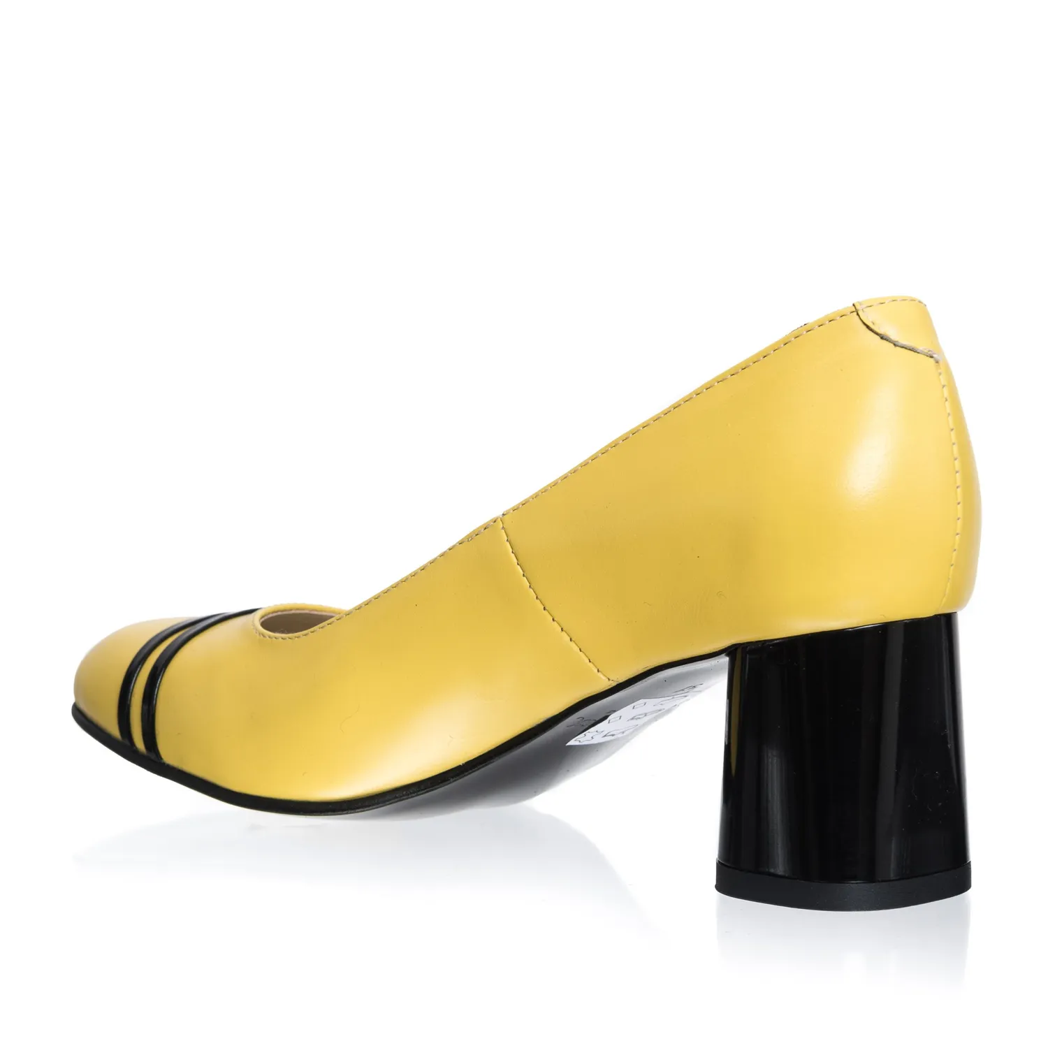 Catinca Shoes 55 GN pantofi dama galben-negru piele bicolori