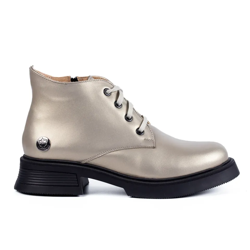 Lucas Shoes 412 ghete damă argintii piele iarnă