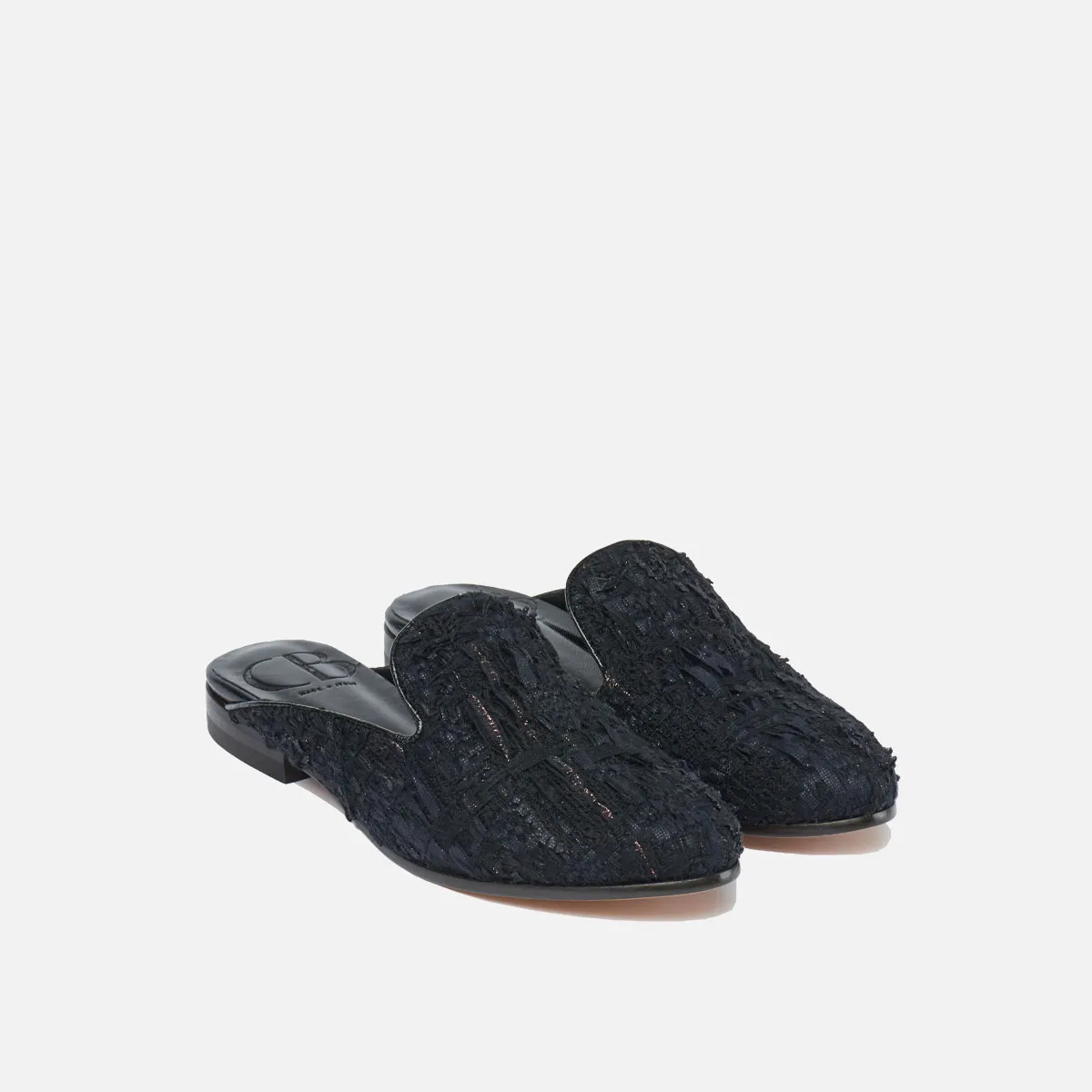 Cecilia Bringheli Ravello mules bouclé gri inchis