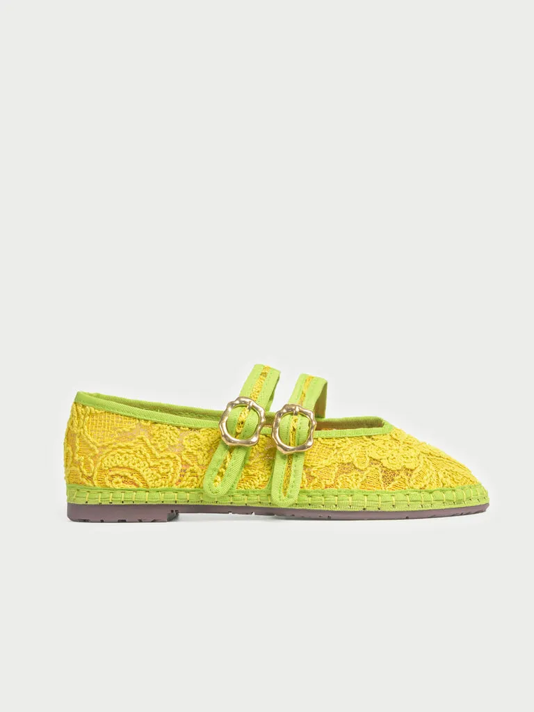 Flagelus Claire Veil Yellow pantofi galbeni plasă
