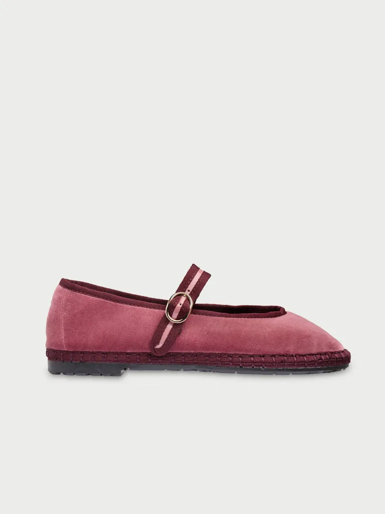 Flagelus Pierre Burgundy balerini velur roz-burgundy